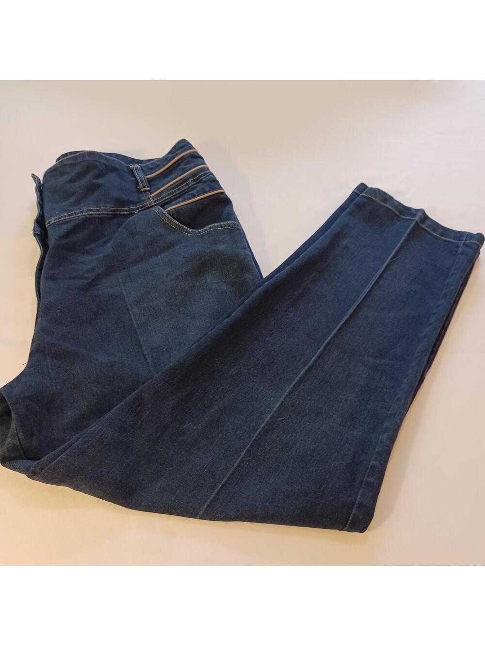 Gold Flava Womens Blue Jeans Denim Straight Leg Size Plus 20 Measured 38x28